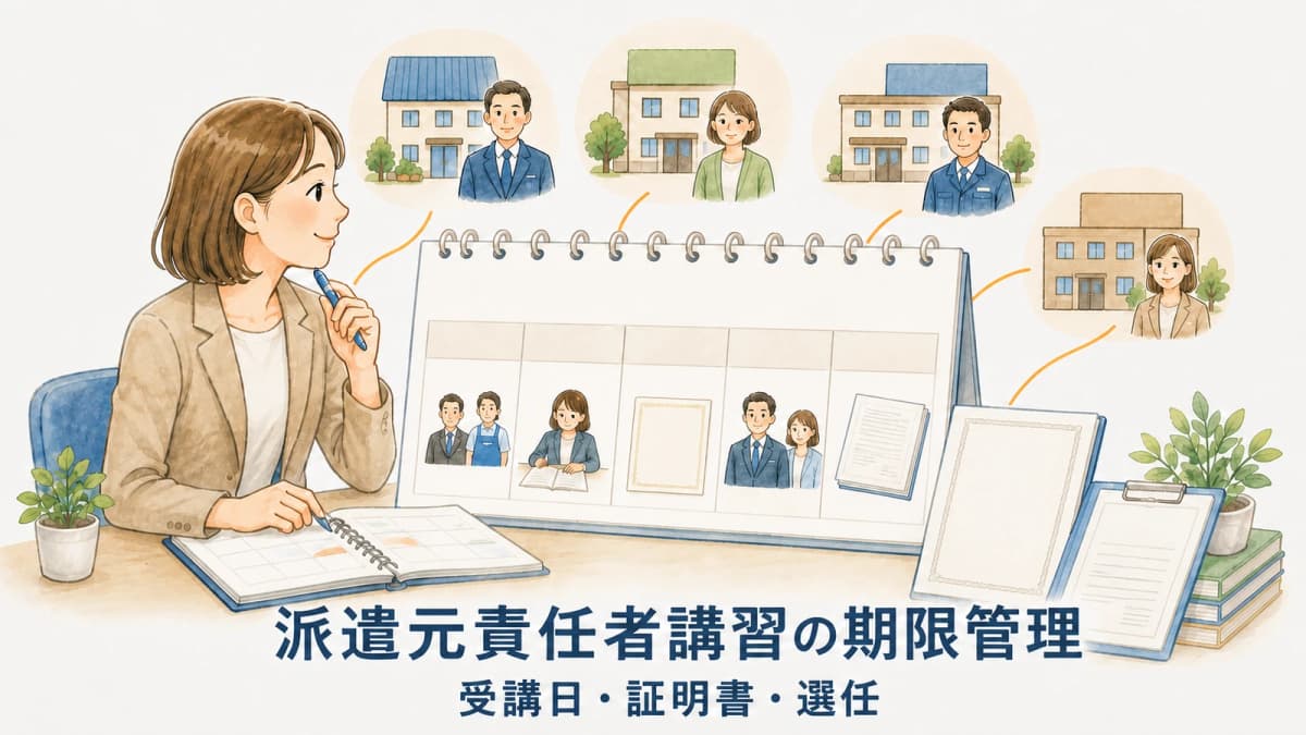 派遣元責任者講習の期限管理|受講日・証明書・選任【2026年版】